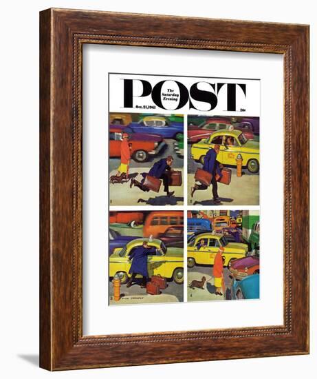 "Rush Hour (4 panel)," Saturday Evening Post Cover, October 21, 1961-Richard Sargent-Framed Giclee Print