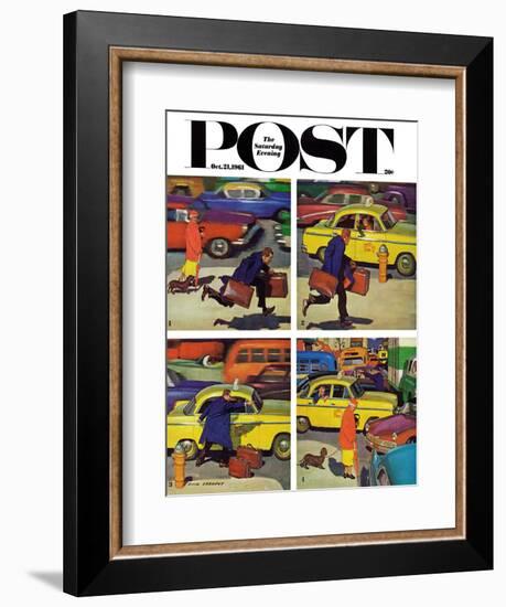 "Rush Hour (4 panel)," Saturday Evening Post Cover, October 21, 1961-Richard Sargent-Framed Giclee Print