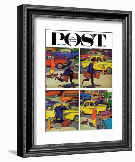 "Rush Hour (4 panel)," Saturday Evening Post Cover, October 21, 1961-Richard Sargent-Framed Giclee Print