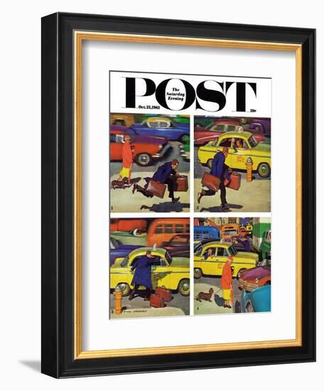 "Rush Hour (4 panel)," Saturday Evening Post Cover, October 21, 1961-Richard Sargent-Framed Giclee Print