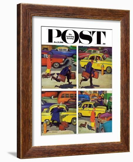 "Rush Hour (4 panel)," Saturday Evening Post Cover, October 21, 1961-Richard Sargent-Framed Giclee Print