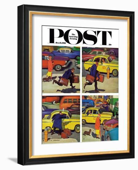 "Rush Hour (4 panel)," Saturday Evening Post Cover, October 21, 1961-Richard Sargent-Framed Giclee Print