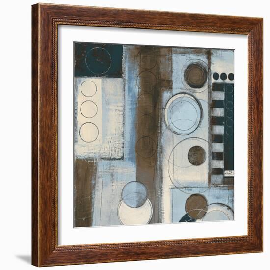 Rush Hour Blues Sq I-Kimberly Poloson-Framed Art Print