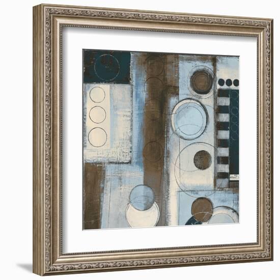 Rush Hour Blues Sq I-Kimberly Poloson-Framed Art Print