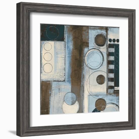 Rush Hour Blues Sq I-Kimberly Poloson-Framed Art Print