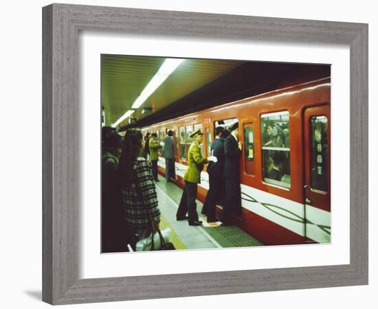 Rush Hour on Shinjuku Subway Station, Tokyo, Japan-Michael Jenner-Framed Photographic Print