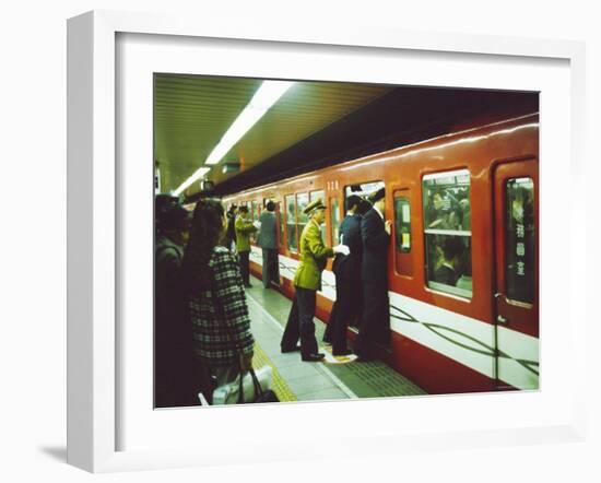 Rush Hour on Shinjuku Subway Station, Tokyo, Japan-Michael Jenner-Framed Photographic Print