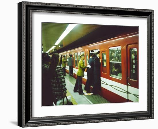 Rush Hour on Shinjuku Subway Station, Tokyo, Japan-Michael Jenner-Framed Photographic Print