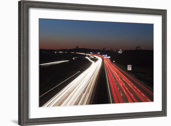 Rush Hour on the A8 Autobahn, Stuttgart, Baden Wurttemberg, Germany, Europe-Markus Lange-Framed Photographic Print