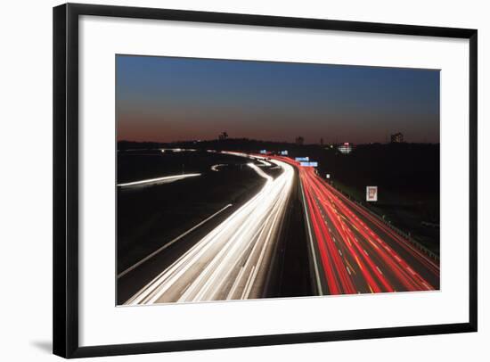 Rush Hour on the A8 Autobahn, Stuttgart, Baden Wurttemberg, Germany, Europe-Markus Lange-Framed Photographic Print