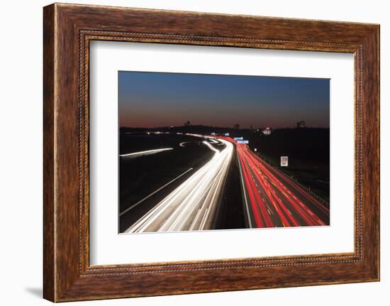 Rush Hour on the A8 Autobahn, Stuttgart, Baden Wurttemberg, Germany, Europe-Markus Lange-Framed Photographic Print