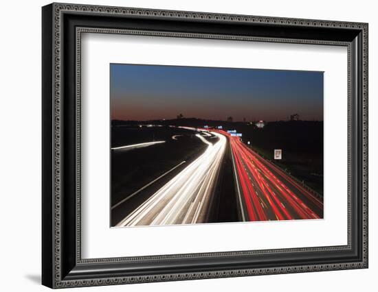 Rush Hour on the A8 Autobahn, Stuttgart, Baden Wurttemberg, Germany, Europe-Markus Lange-Framed Photographic Print