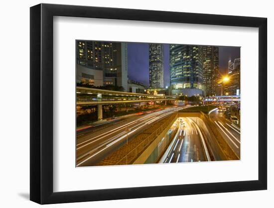 Rush hour traffic in Central, Hong Kong Island, Hong Kong, China, Asia-Fraser Hall-Framed Photographic Print