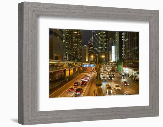 Rush hour traffic in Central, Hong Kong Island, Hong Kong, China, Asia-Fraser Hall-Framed Photographic Print