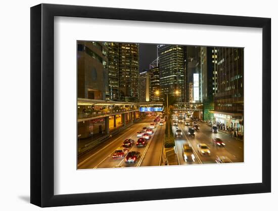 Rush hour traffic in Central, Hong Kong Island, Hong Kong, China, Asia-Fraser Hall-Framed Photographic Print