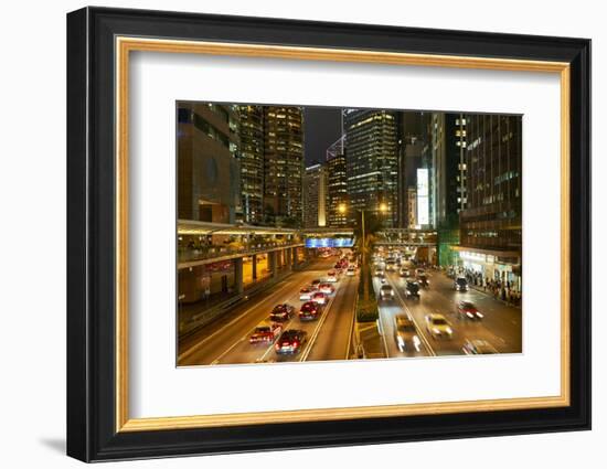 Rush hour traffic in Central, Hong Kong Island, Hong Kong, China, Asia-Fraser Hall-Framed Photographic Print