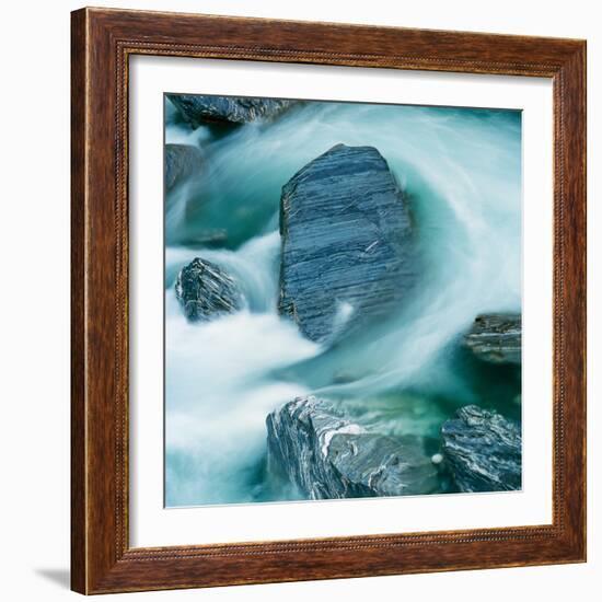 Rushing Water and Rocks on South Island, New Zealand-Micha Pawlitzki-Framed Photographic Print