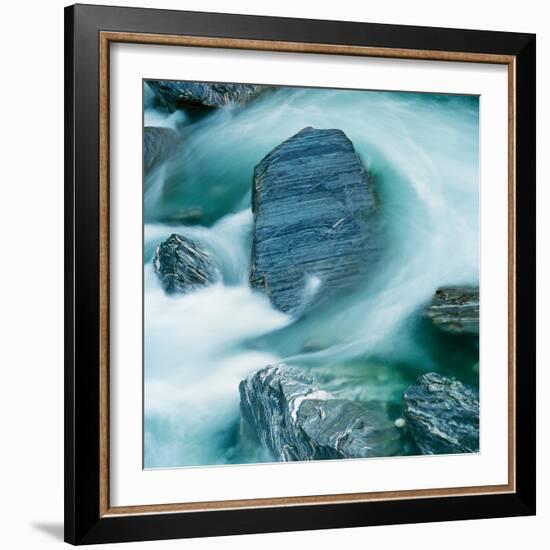 Rushing Water and Rocks on South Island, New Zealand-Micha Pawlitzki-Framed Photographic Print