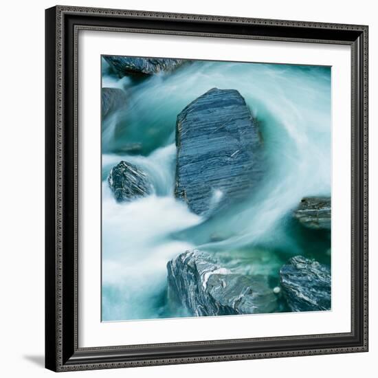 Rushing Water and Rocks on South Island, New Zealand-Micha Pawlitzki-Framed Photographic Print