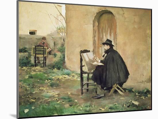 Rusinol and Casas Painting, 1890-Ramon Casas-Mounted Giclee Print