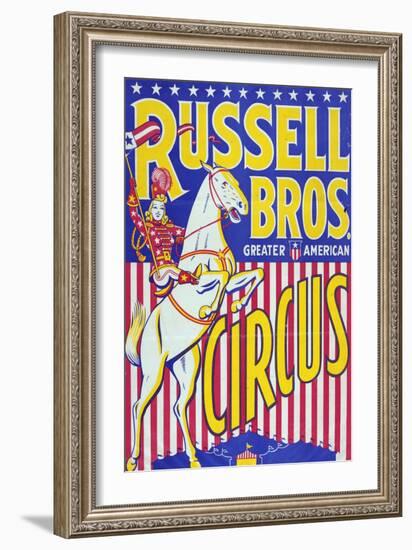 "Russell Bros--Greater American Circus", Circa 1940-null-Framed Giclee Print