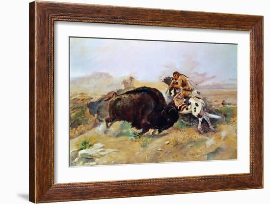 Russell: Buffalo Hunt-Charles Marion Russell-Framed Giclee Print