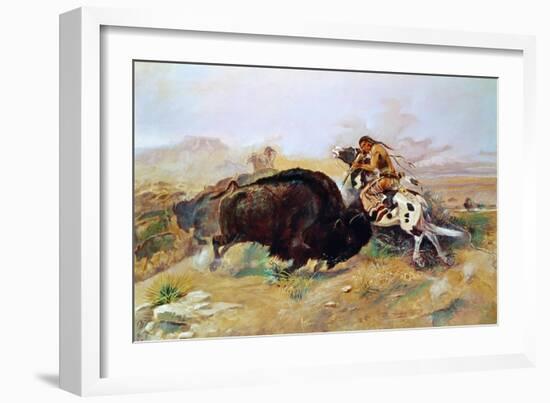 Russell: Buffalo Hunt-Charles Marion Russell-Framed Giclee Print