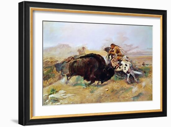 Russell: Buffalo Hunt-Charles Marion Russell-Framed Giclee Print