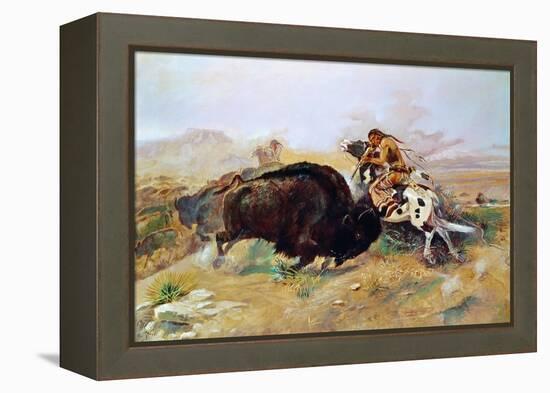 Russell: Buffalo Hunt-Charles Marion Russell-Framed Premier Image Canvas