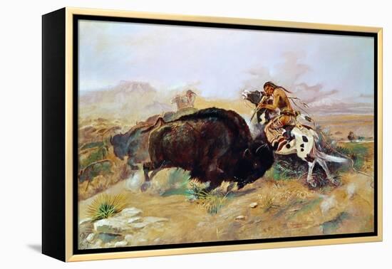 Russell: Buffalo Hunt-Charles Marion Russell-Framed Premier Image Canvas