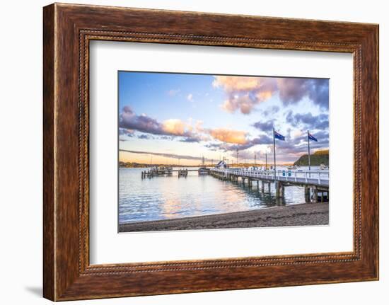 Russell Pier at Sunset, Bay of Islands, Northland Region, North Island, New Zealand, Pacific-Matthew Williams-Ellis-Framed Photographic Print