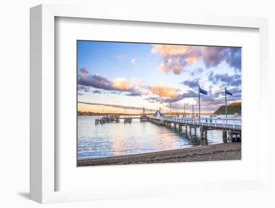 Russell Pier at Sunset, Bay of Islands, Northland Region, North Island, New Zealand, Pacific-Matthew Williams-Ellis-Framed Photographic Print