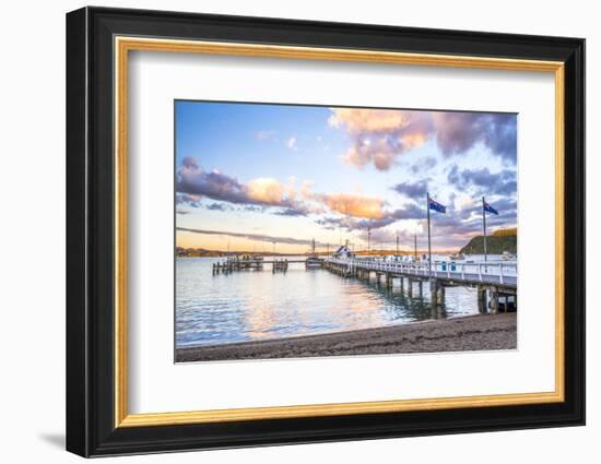 Russell Pier at Sunset, Bay of Islands, Northland Region, North Island, New Zealand, Pacific-Matthew Williams-Ellis-Framed Photographic Print