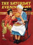 "Grandma and Football," Saturday Evening Post Cover, October 26, 1940-Russell Sambrook-Premier Image Canvas
