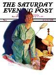 "Grandma and Football," Saturday Evening Post Cover, October 26, 1940-Russell Sambrook-Framed Giclee Print