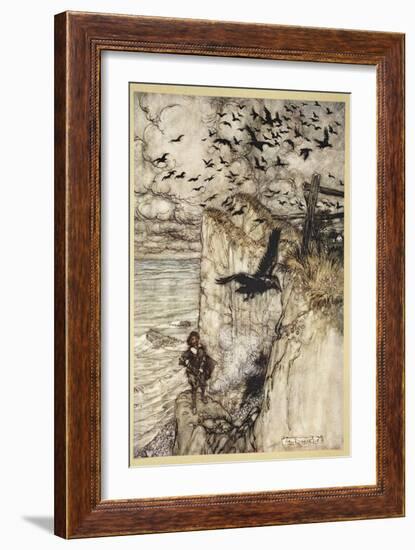 ..Russet-Pated Choughs, Many in Sort, Rising and Cawing at the Gun's Report-Arthur Rackham-Framed Giclee Print