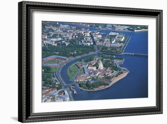 Russia, Central Saint Petersburg, Peter and Paul Fortress on River Neva, Aerial View-null-Framed Giclee Print