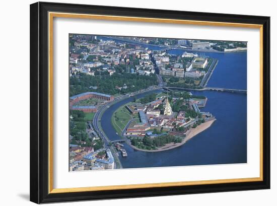 Russia, Central Saint Petersburg, Peter and Paul Fortress on River Neva, Aerial View-null-Framed Giclee Print