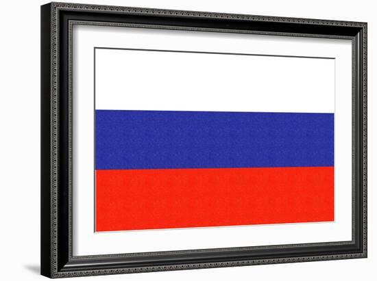 Russia Country Flag - Letterpress-Lantern Press-Framed Art Print