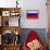 Russia Flag Design with Wood Patterning - Flags of the World Series-Philippe Hugonnard-Framed Stretched Canvas displayed on a wall