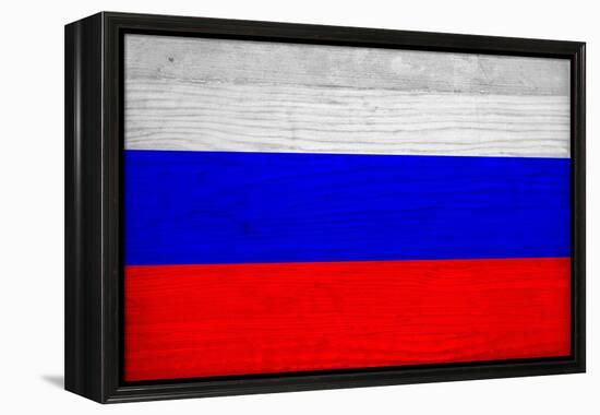 Russia Flag Design with Wood Patterning - Flags of the World Series-Philippe Hugonnard-Framed Stretched Canvas