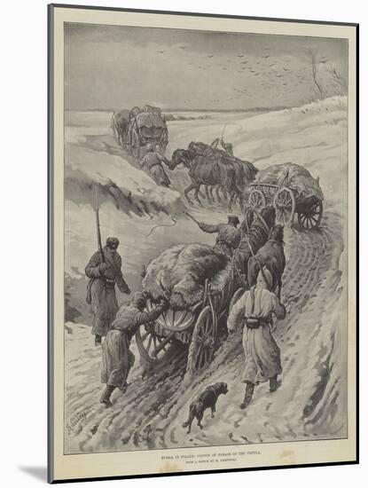 Russia in Poland, Convoy of Forage on the Vistula-Johann Nepomuk Schonberg-Mounted Giclee Print