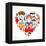 Russia Love - Heart-Marish-Framed Stretched Canvas