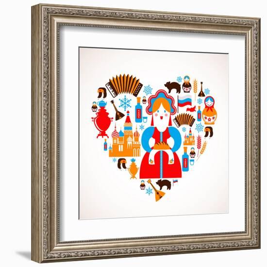 Russia Love - Heart-Marish-Framed Art Print