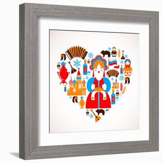 Russia Love - Heart-Marish-Framed Art Print