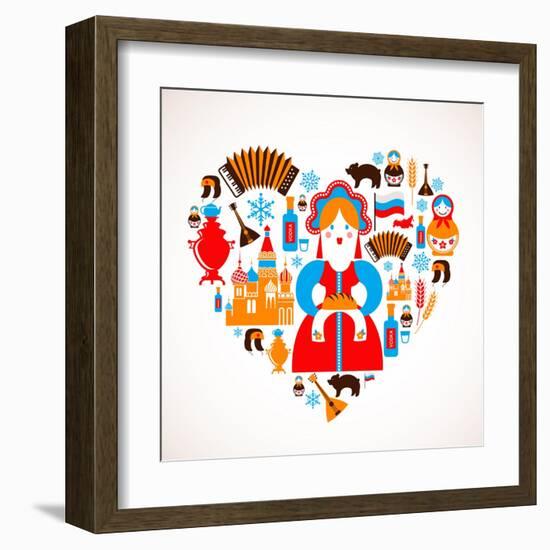 Russia Love - Heart-Marish-Framed Art Print