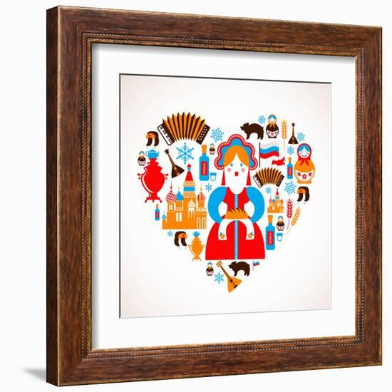 Russia Love - Heart-Marish-Framed Art Print