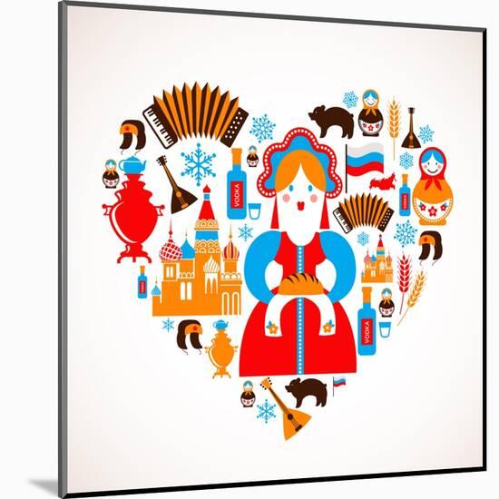 Russia Love - Heart-Marish-Mounted Art Print