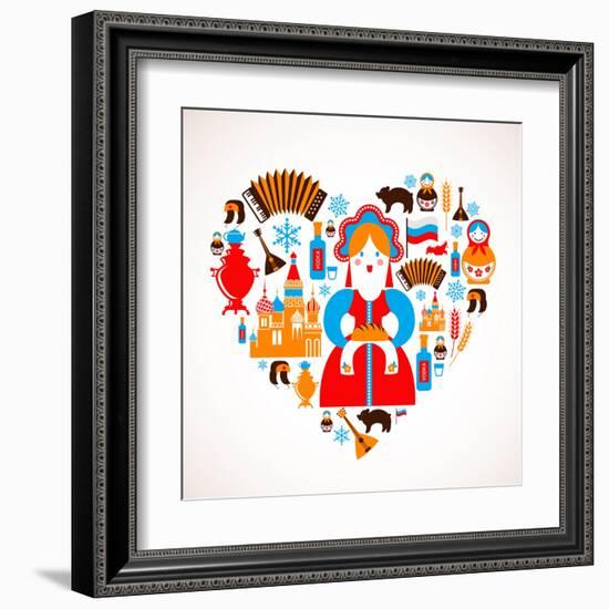 Russia Love - Heart-Marish-Framed Art Print