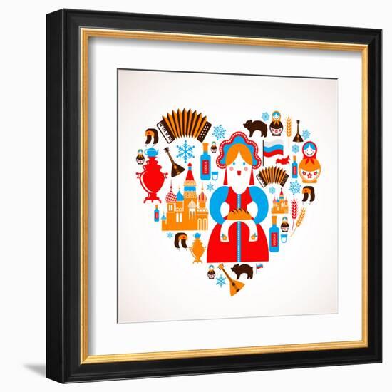 Russia Love - Heart-Marish-Framed Art Print